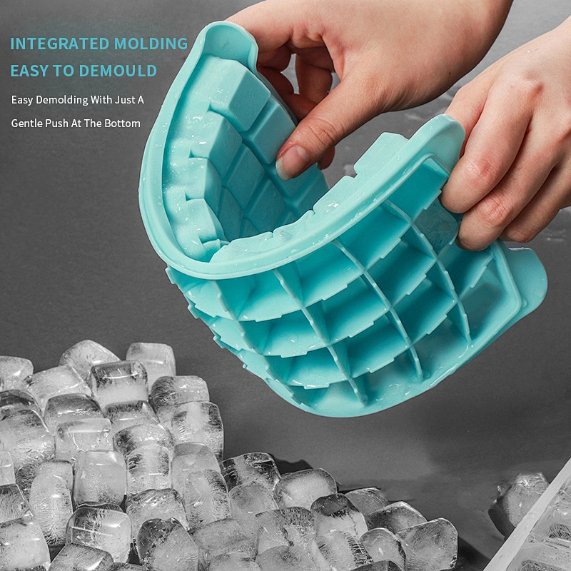 Hot Seller Food Grade Easy Release Silicone Ice cube Tray with lid 27 silicone Ice Mold Silicone Refrigerator Ice Mold