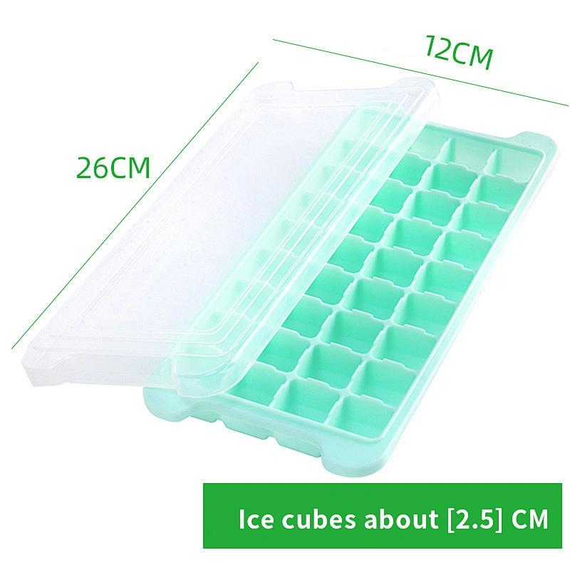 Hot Seller Food Grade Easy Release Silicone Ice cube Tray with lid 27 silicone Ice Mold Silicone Refrigerator Ice Mold